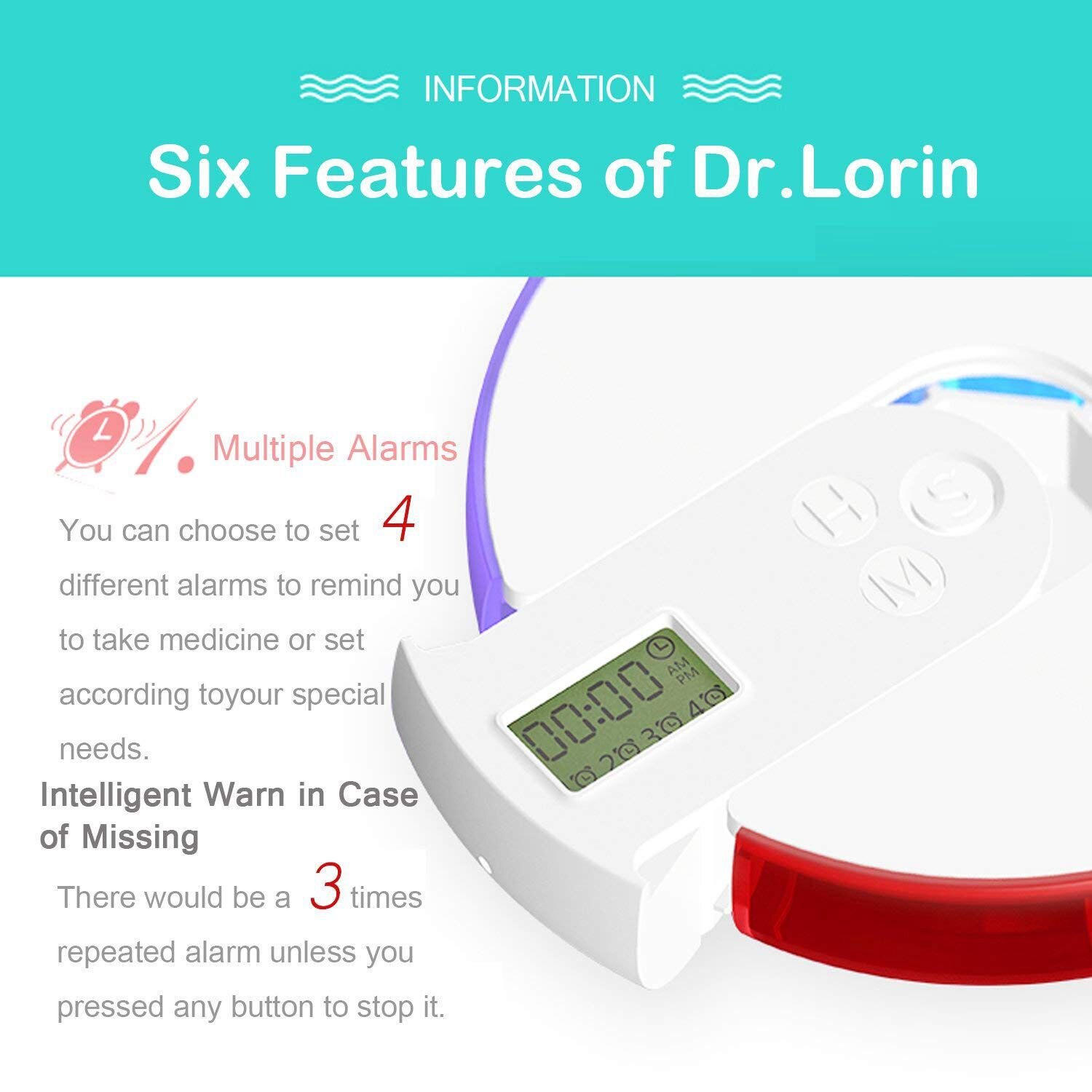 Pill Alarm Box Weekly Container Pill Alarm Box Weekly Container