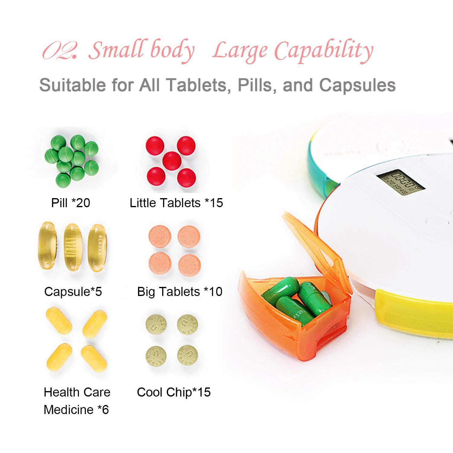 Pill Alarm Box Weekly Container Pill Alarm Box Weekly Container