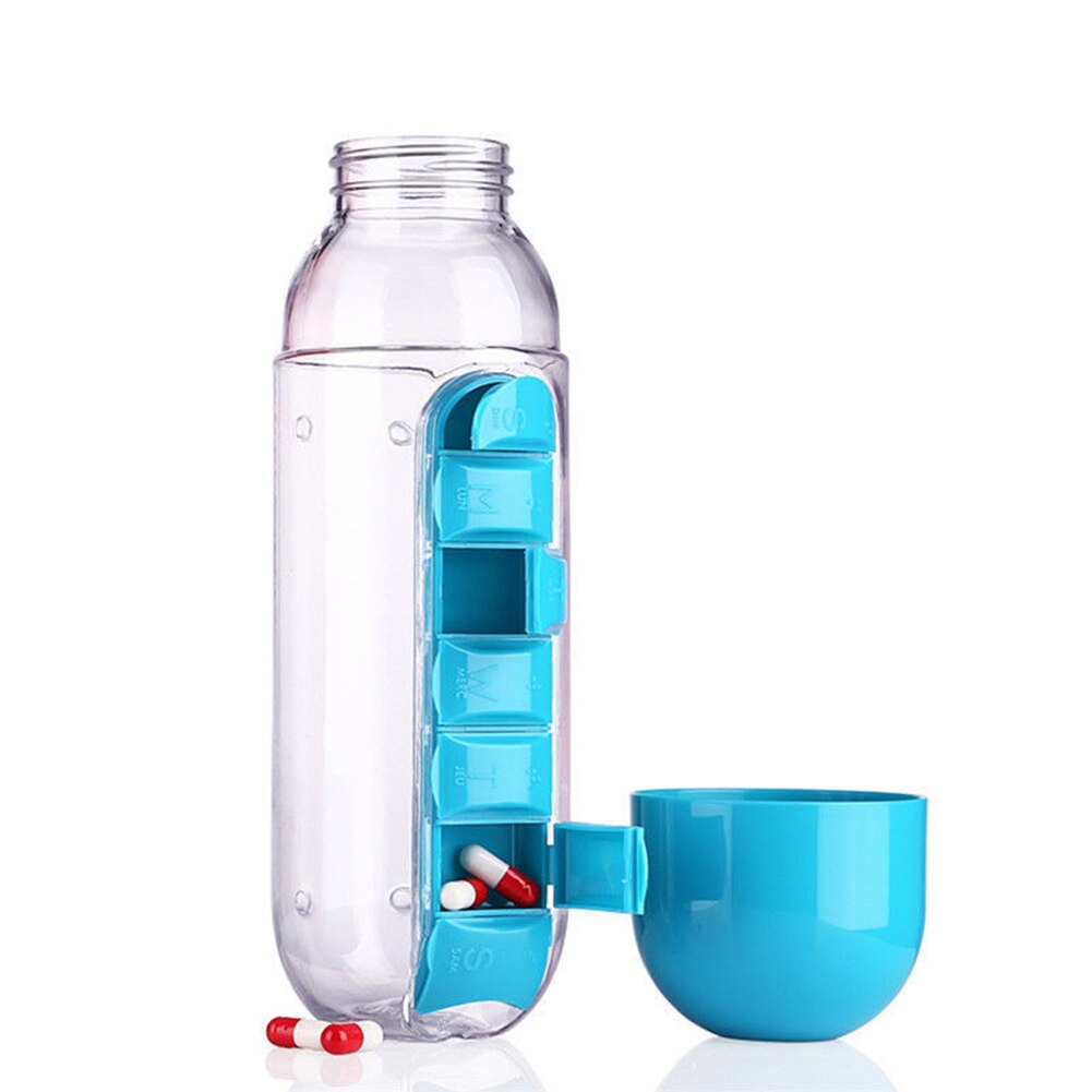 Pill Box Water Bottle Medicine Organizer Pill Box Water Bottle Medicine Organizer