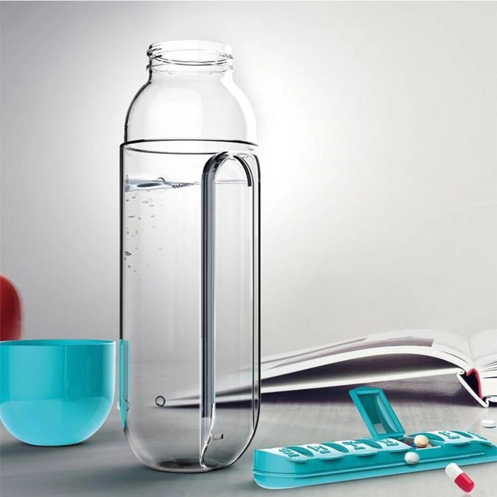 Pill Box Water Bottle Medicine Organizer Pill Box Water Bottle Medicine Organizer