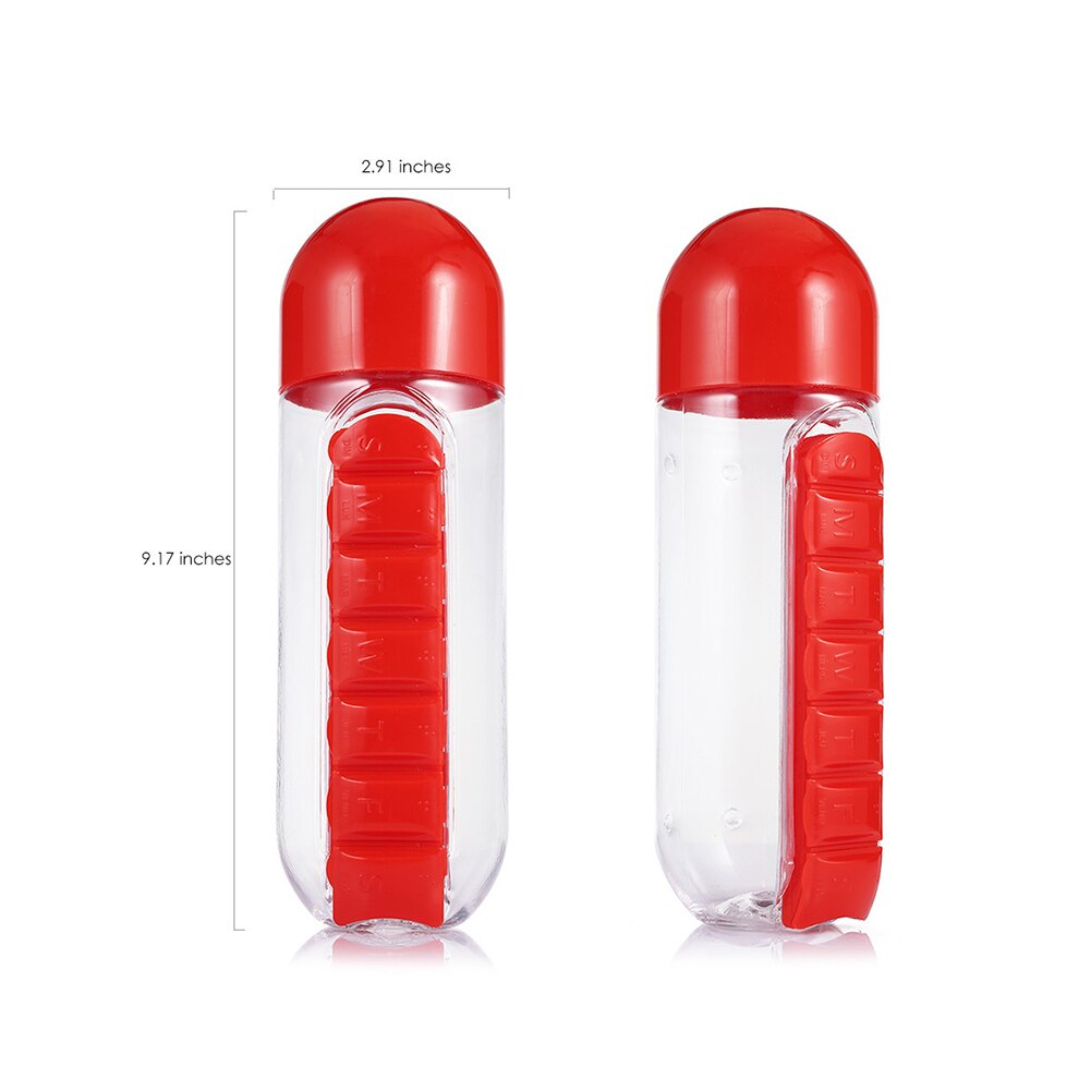 Pill Box Water Bottle Medicine Organizer Pill Box Water Bottle Medicine Organizer