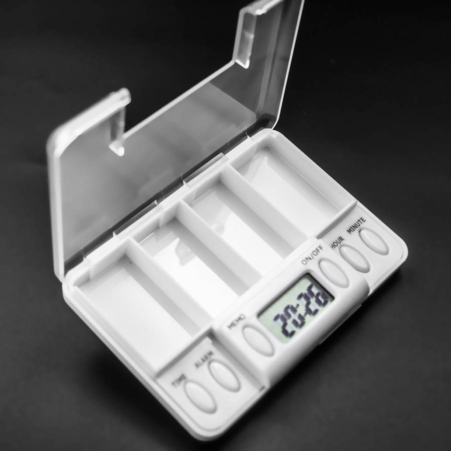 Pill Box with Alarm Four Grid Pill Box with Alarm Four Grid