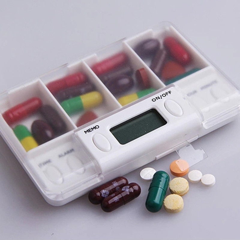 Pill Box with Alarm Four Grid Pill Box with Alarm Four Grid