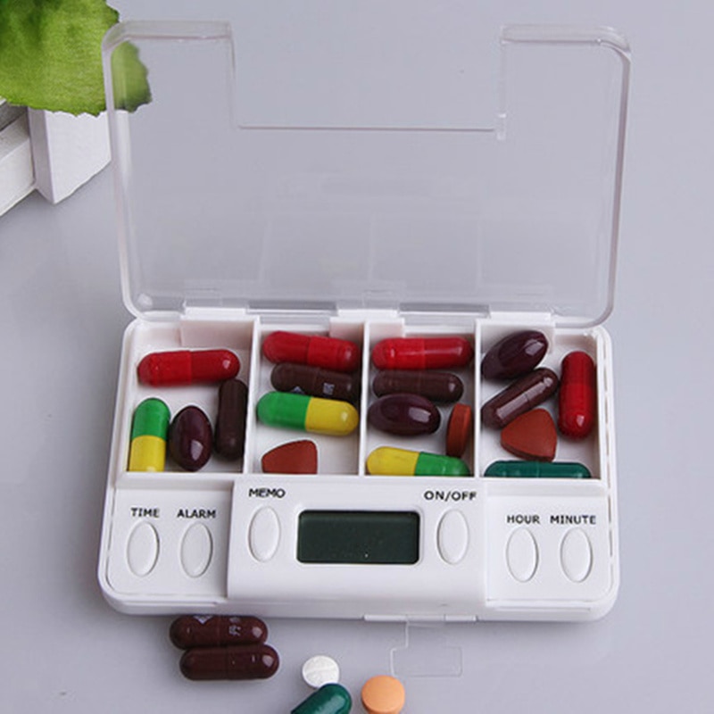 Pill Box with Alarm Four Grid Pill Box with Alarm Four Grid
