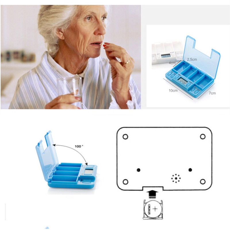 Pill Box with Alarm Four Grid Pill Box with Alarm Four Grid