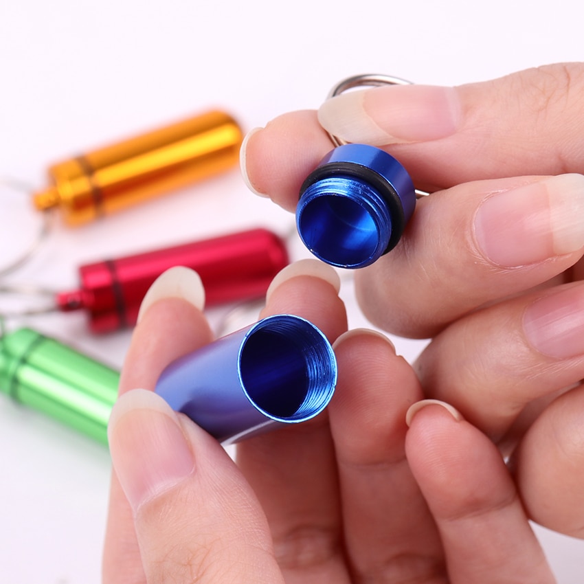 Pill Holder Keychain Waterproof Container Pill Holder Keychain Waterproof Container