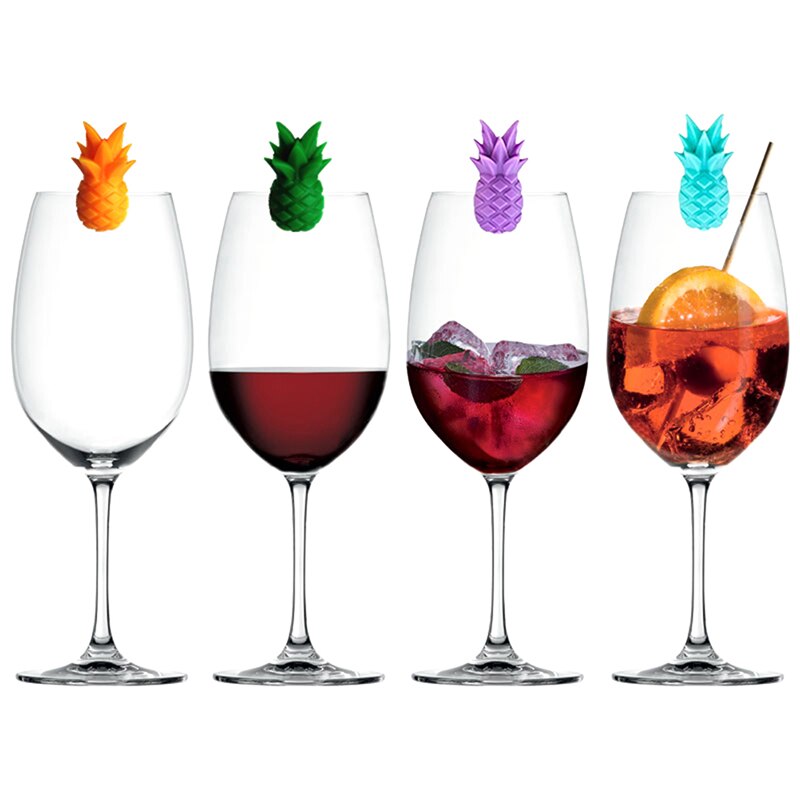 Pineapple Design Wine Glass Tags (6 pcs)
