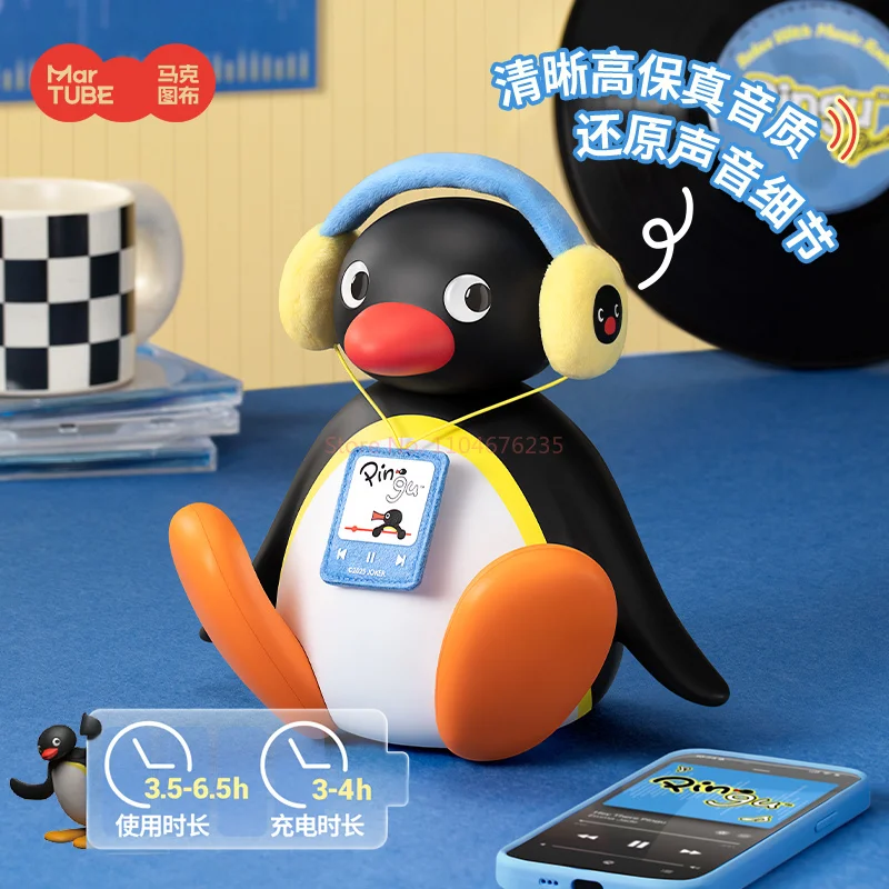 Pingu Listening To Music Shaking Head Speaker Portable Mini Bluetooth Speaker Desktop Decorative Birthday Kids Gift