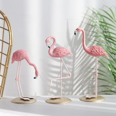 Pink Flamingo Figurine Decoration