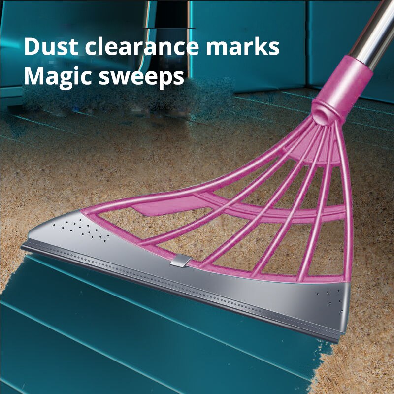 Pink Magic Broom Cleaning Bathroom Glass One Piece Wipe Mop Household Small Broom Splicing Broom