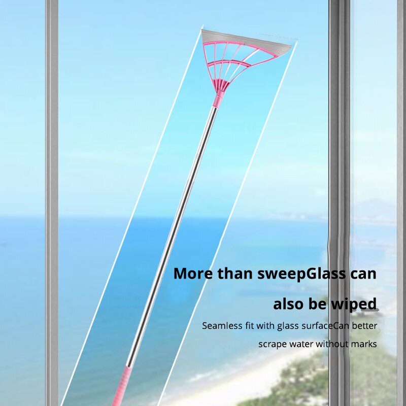 Pink Magic Broom Cleaning Bathroom Glass One Piece Wipe Mop Household Small Broom Splicing Broom