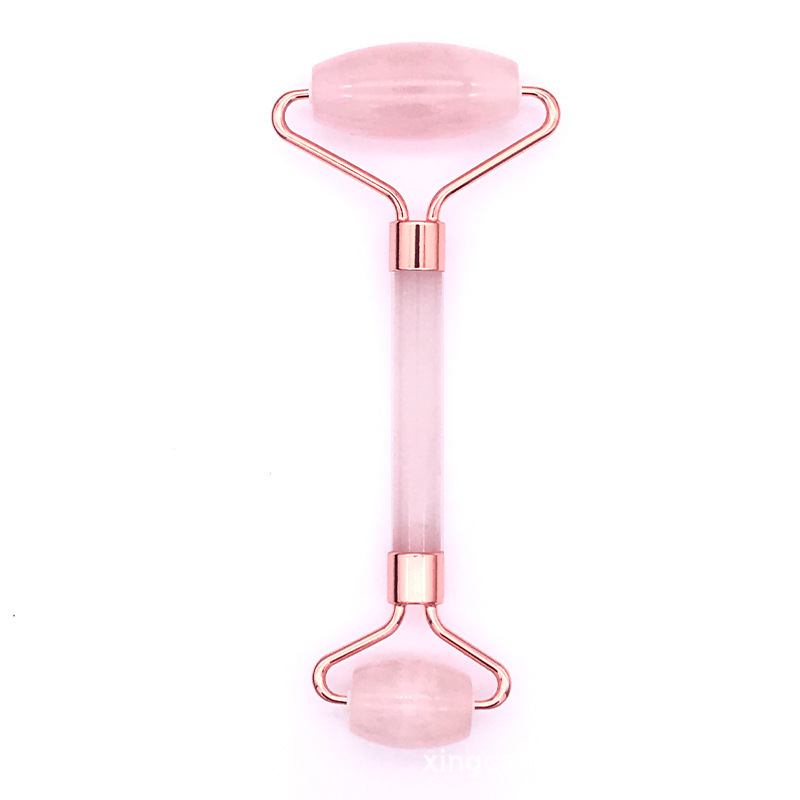 Pink Rose Quartz Jade Massager Roller Gouache Scraper Set Natural Crystal Stone Gua Sha Board Face Roller Skin Care Pink Rose Quartz Jade Massager Roller Gouache Scraper Set Natural Crystal Stone Gua Sha Board Face Roller Skin Care