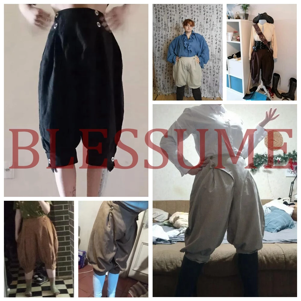 Pirate Pants Medieval Renaissance Viking Cosplay Costume Loose Pants Horseman Peasant Castaways Costume Bloomers