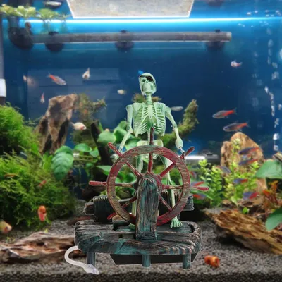 Pirate Skeleton Aquarium Decor Aerator