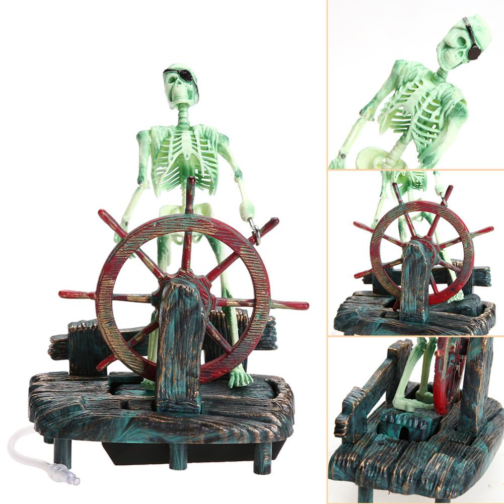 Pirate Skeleton Aquarium Decor Aerator