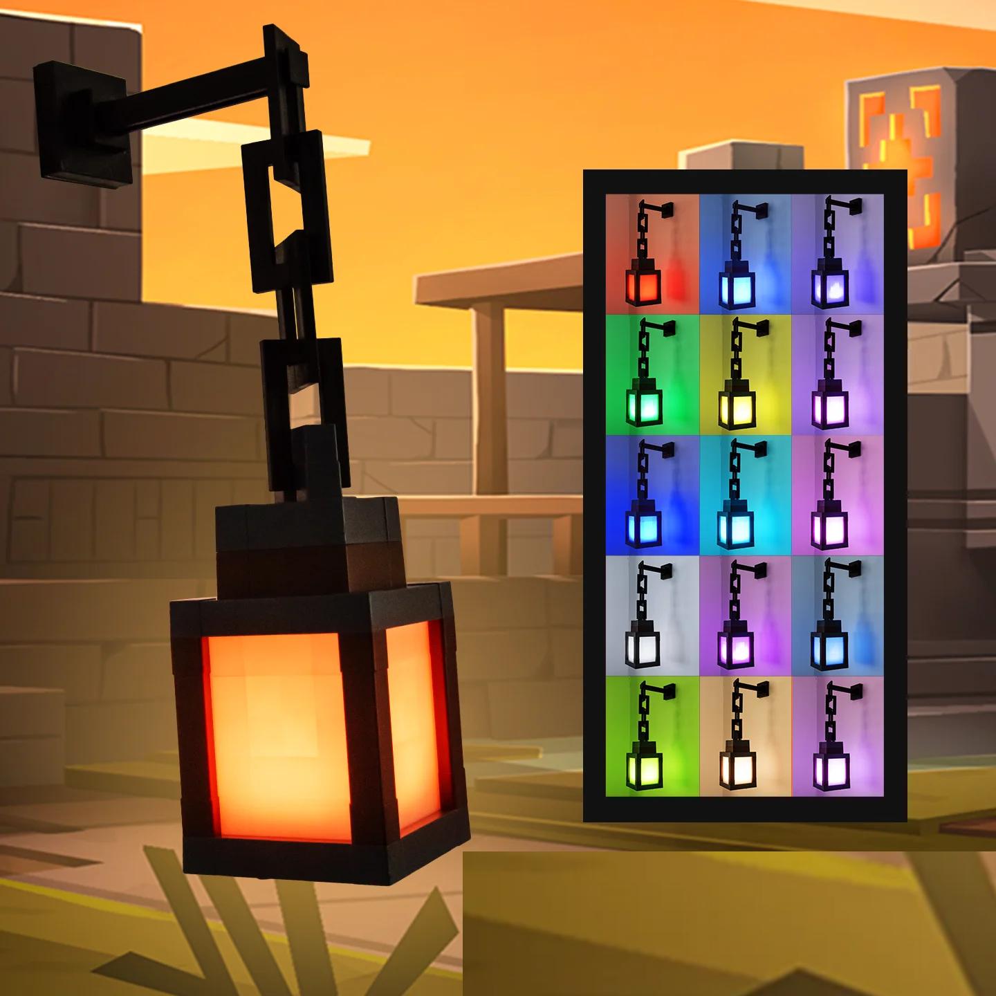 Pixel Style Night Light Portable Lantern Tabletop Ornament 16 Colors Lantern DIY Interior Decoration Festival Pixel Style Night Light Portable Lantern Tabletop Ornament 16 Colors Lantern DIY Interior Decoration Festival