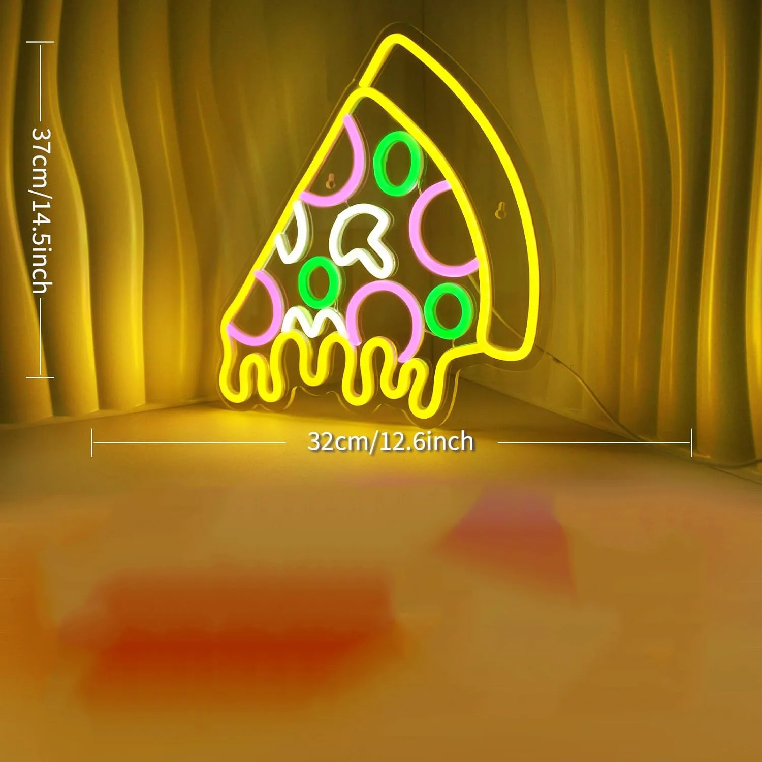 Pizza Neon Signs for Wall Decor Yellow LED Light Sign for Kids Room Decor Light Up Sign for Restaurant Birthday Party Pizza Neon Signs for Wall Decor Yellow LED Light Sign for Kids Room Decor Light Up Sign for Restaurant Birthday Party