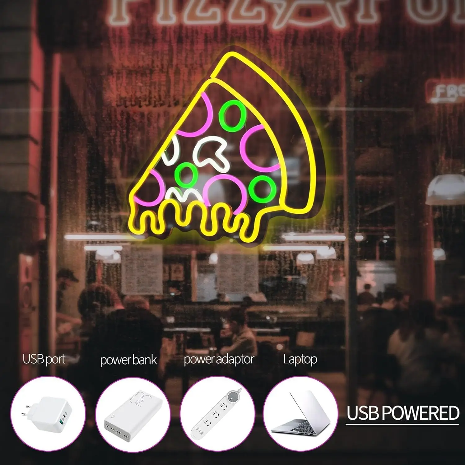 Pizza Neon Signs for Wall Decor Yellow LED Light Sign for Kids Room Decor Light Up Sign for Restaurant Birthday Party Pizza Neon Signs for Wall Decor Yellow LED Light Sign for Kids Room Decor Light Up Sign for Restaurant Birthday Party
