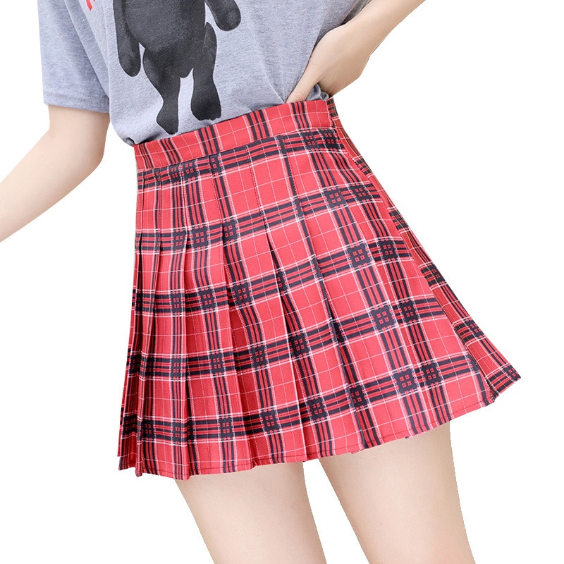 Plaid Pleated Mini Skirt For Women Plaid Pleated Mini Skirt For Women