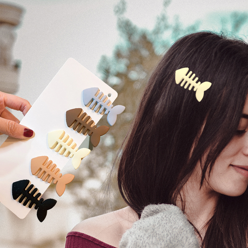Plain Color Fish Bone Hair Clip Plain Color Fish Bone Hair Clip