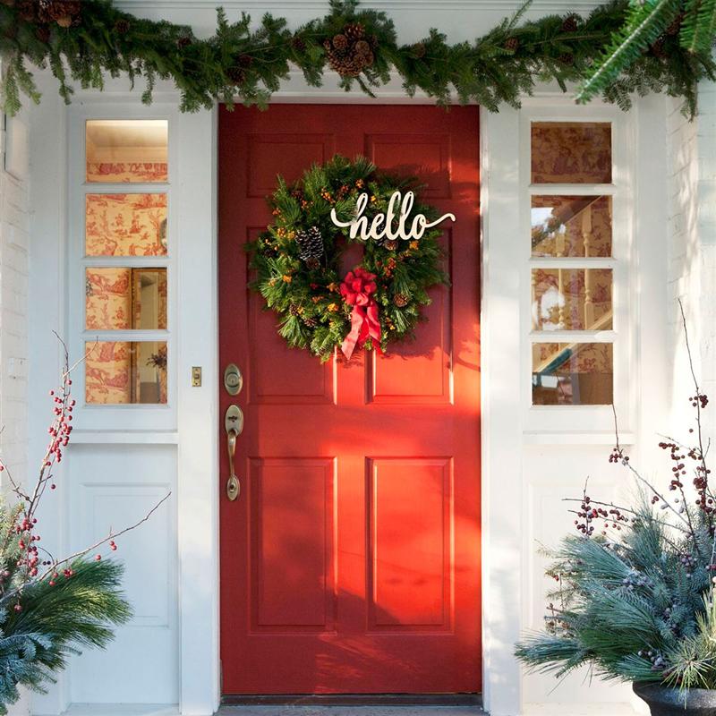 Plain Natural Wooden Hello Sign