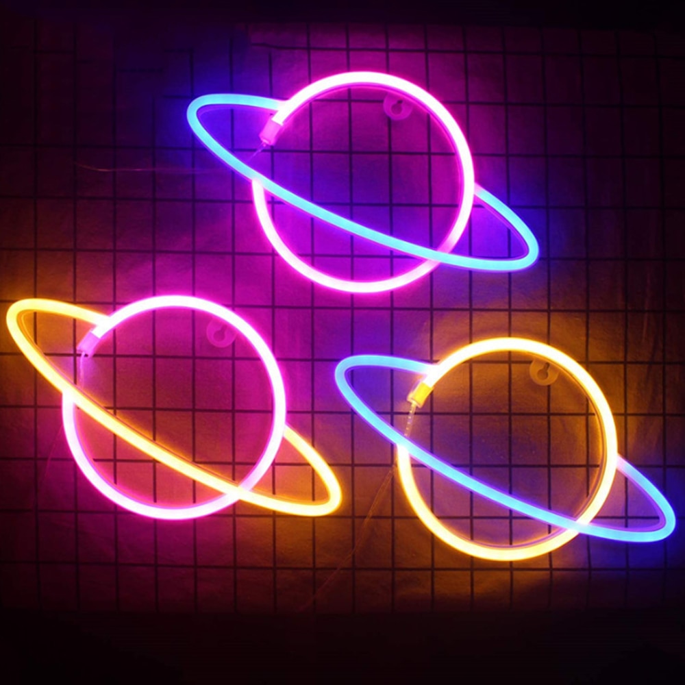 Planet Neon Sign LED Wall Decor Light Planet Neon Sign LED Wall Decor Light