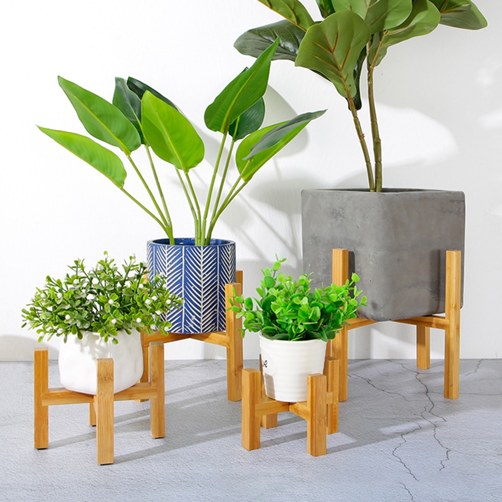 Plant Pot Stand Wooden Rack