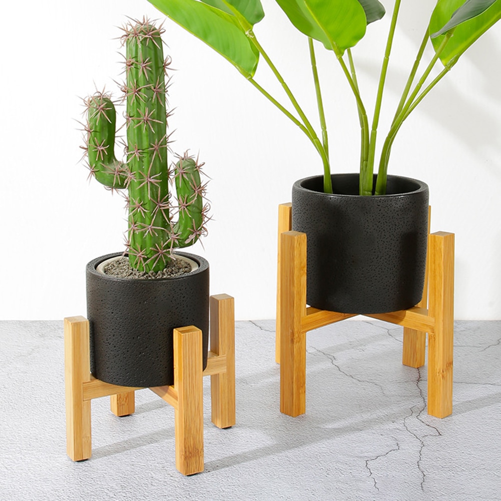 Plant Pot Stand Wooden Rack