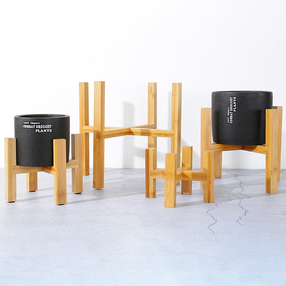 Plant Pot Stand Wooden Rack