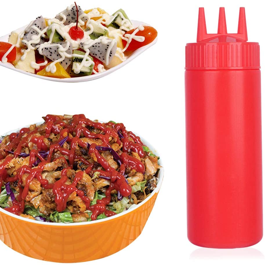 Plastic 3 Hole Squeeze Bottles (3pcs)
