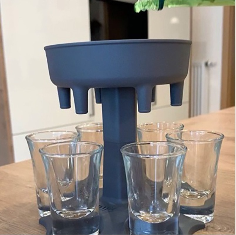 Plastic 6 Shot Glass Dispenser and Holder Plastic 6 Shot Glass Dispenser and Holder