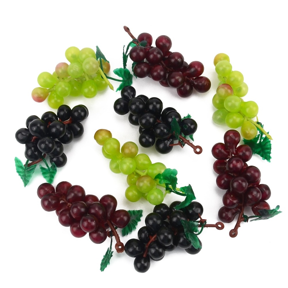 Plastic Artificial Grapes Decor (3pcs)