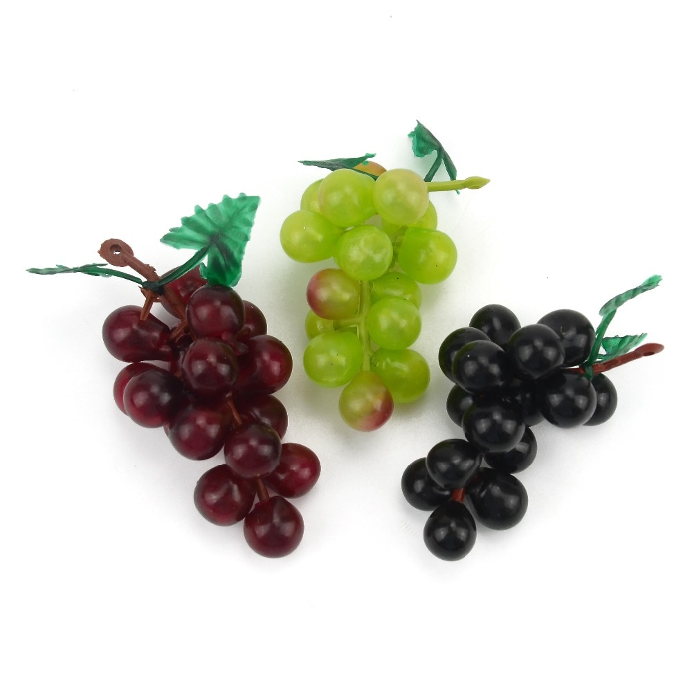 Plastic Artificial Grapes Decor (3pcs)