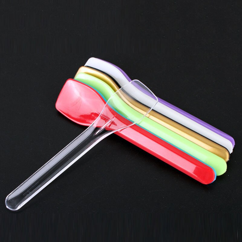 Plastic Disposable Ice Cream Spoons (50 pcs)