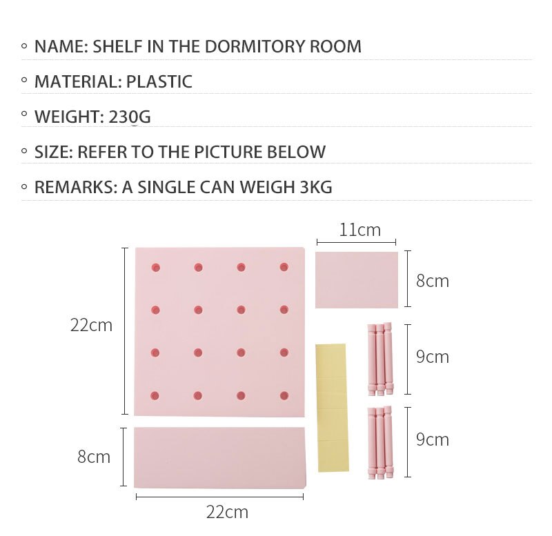 Plastic DIY Pegboard Shelves