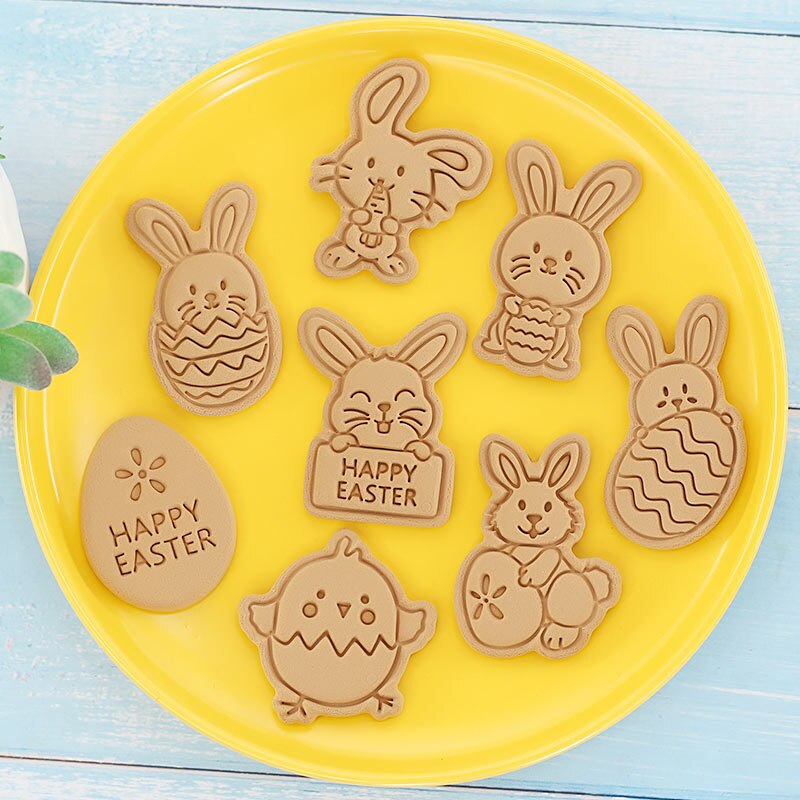 Plastic Easter Biscuit Cutters (8 pcs)