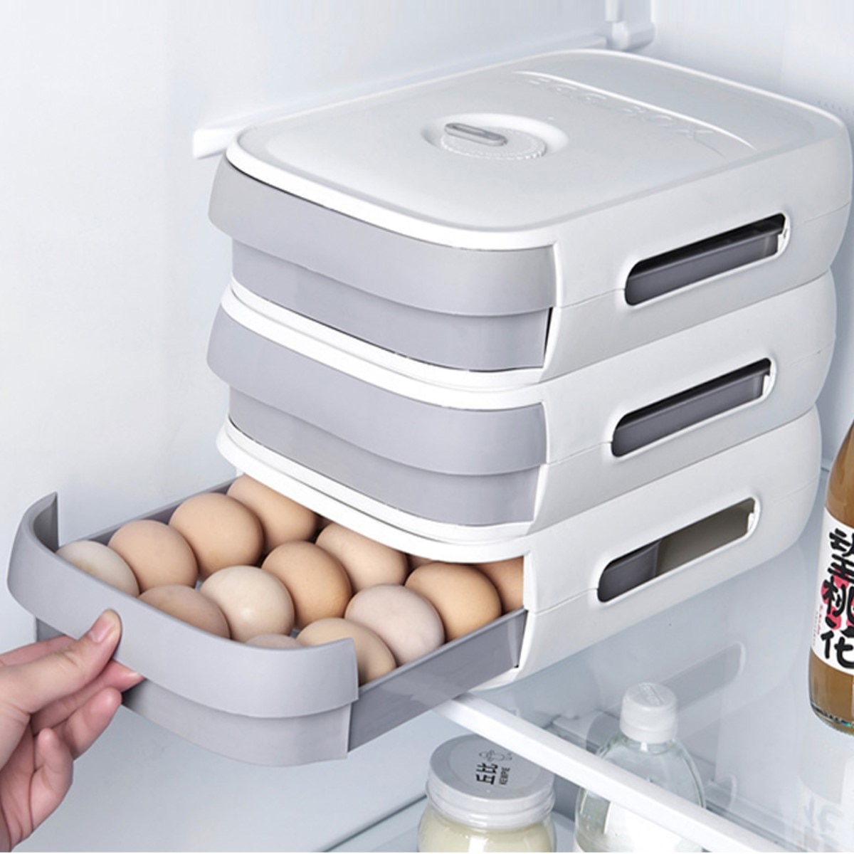 Plastic Egg Holder Storage Drawer