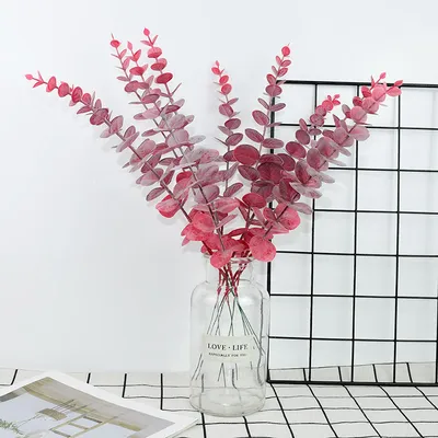 Plastic Eucalyptus Artificial Leaves (5pcs)