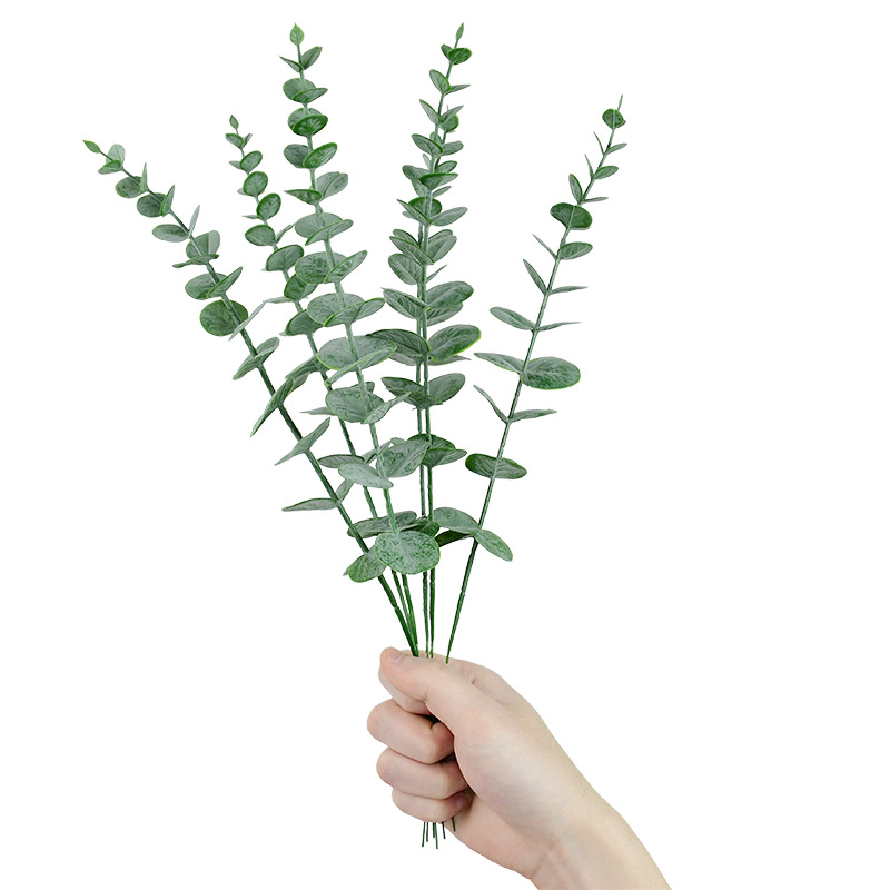 Plastic Eucalyptus Artificial Leaves (5pcs)