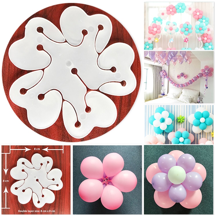 Plastic Flower Balloon Clips (5pcs)