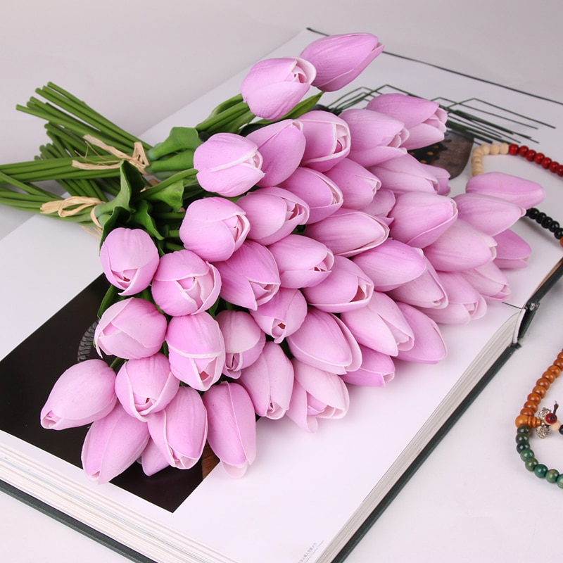 Plastic Flowers Artificial Tulip Decor (10pcs) Plastic Flowers Artificial Tulip Decor (10pcs)