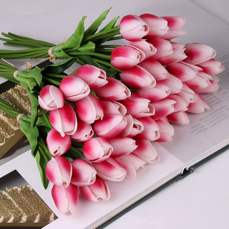 Plastic Flowers Artificial Tulip Decor (10pcs) Plastic Flowers Artificial Tulip Decor (10pcs)