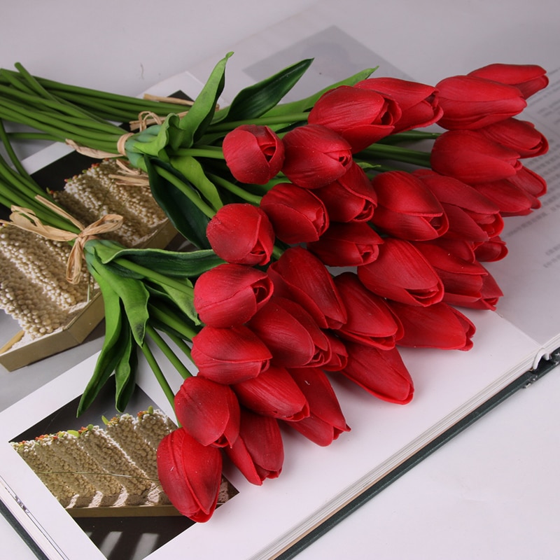 Plastic Flowers Artificial Tulip Decor (10pcs) Plastic Flowers Artificial Tulip Decor (10pcs)