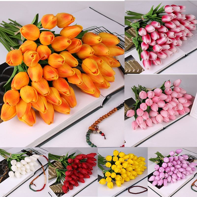 Plastic Flowers Artificial Tulip Decor (10pcs) Plastic Flowers Artificial Tulip Decor (10pcs)