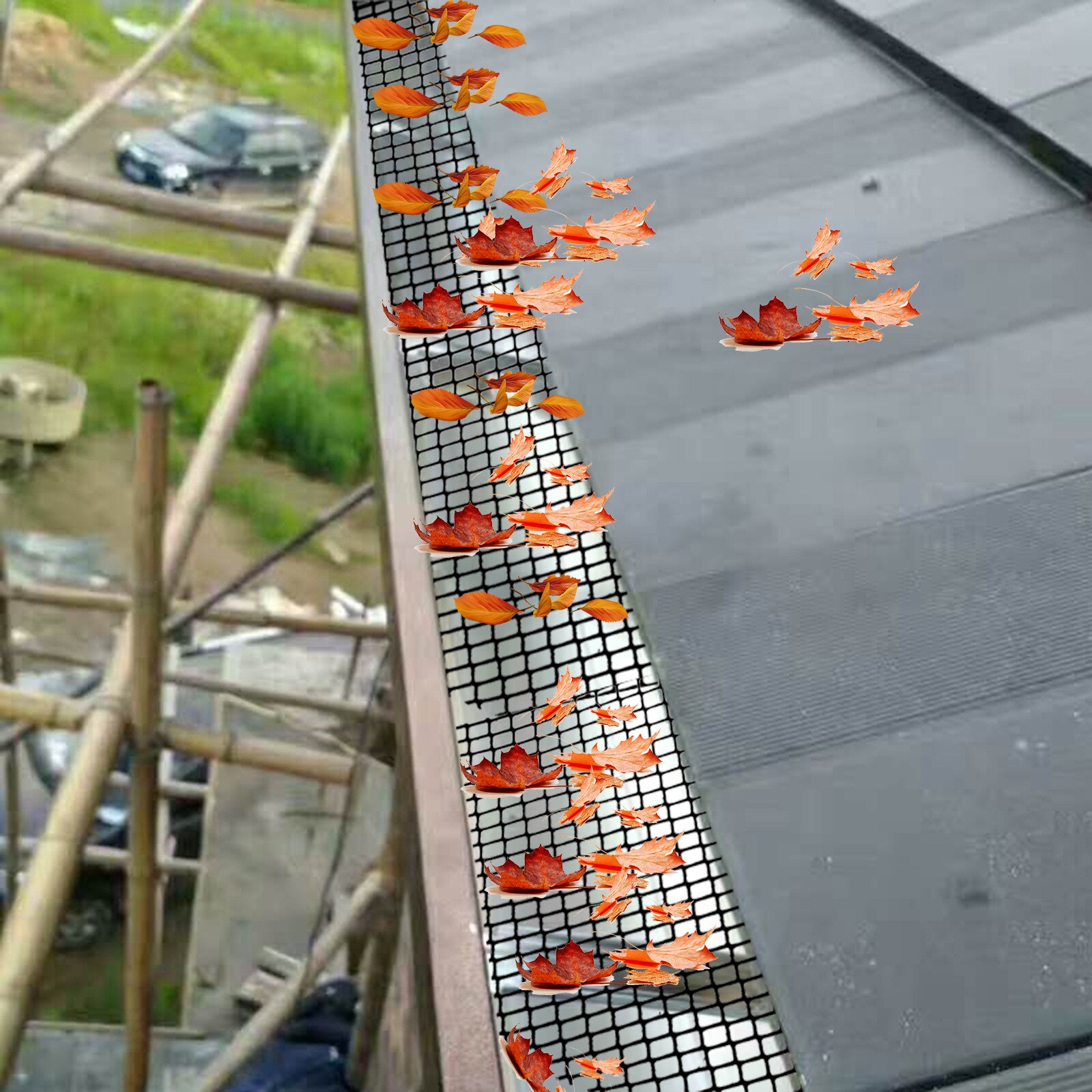 Plastic Gutter Leaf Guard with Nails