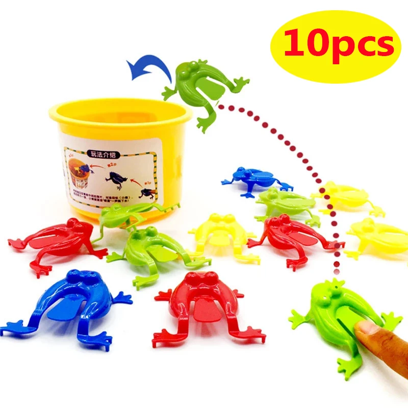 Plastic Jumping Frogs Bouncing Toy (10Pcs)