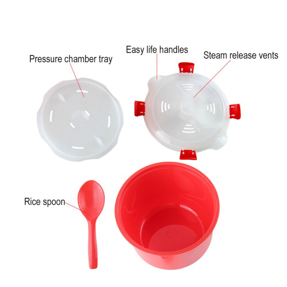Plastic Microwave Rice Cooker with Spoon Plastic Microwave Rice Cooker with Spoon