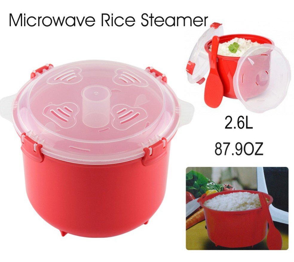 Plastic Microwave Rice Cooker with Spoon Plastic Microwave Rice Cooker with Spoon