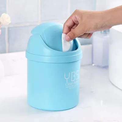 Plastic Mini Trash Can with Lid