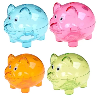 Plastic Money-Saving Clear Piggy Bank